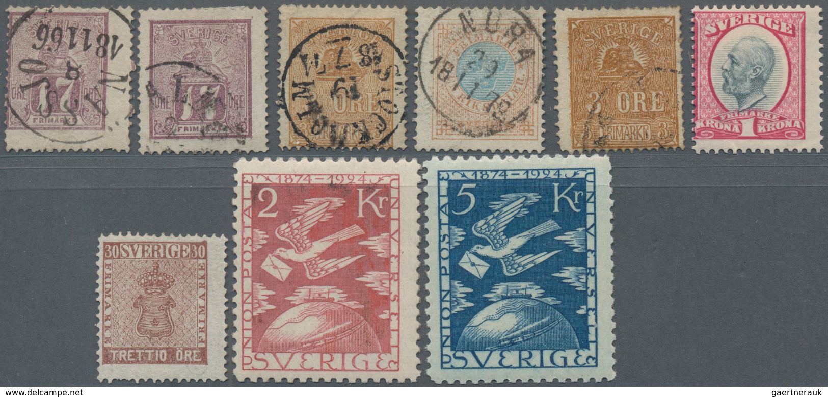 Schweden: 1855-1924, Nette Partie Mit Nur Besseren Werten Auf Steckkarten, Dabei Auch Geprüfte Werte - Covers & Documents