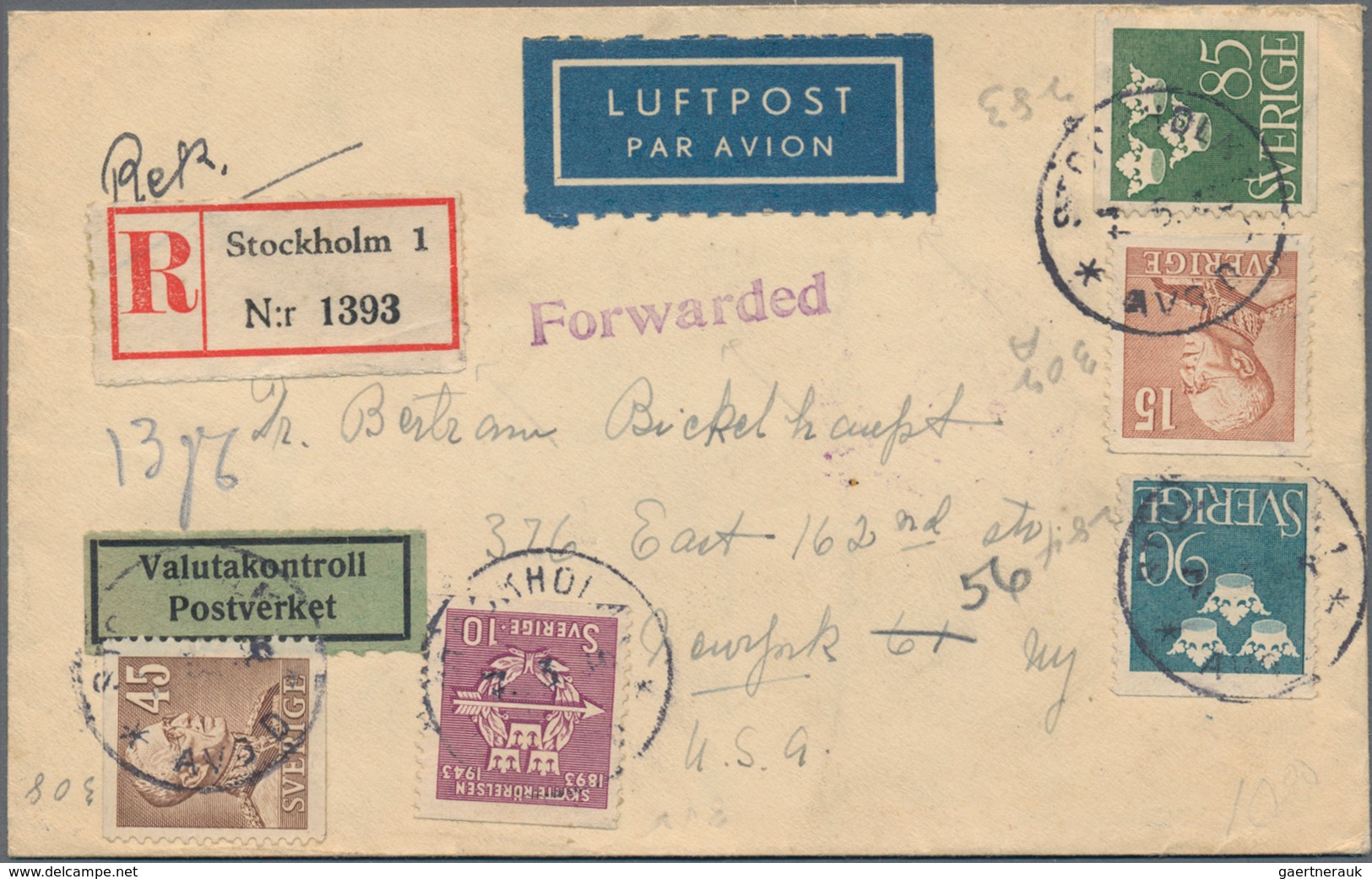 Schweden: 1860/1950 (ca.), holding of several hundred covers/cards incl. registered and airmail, sta