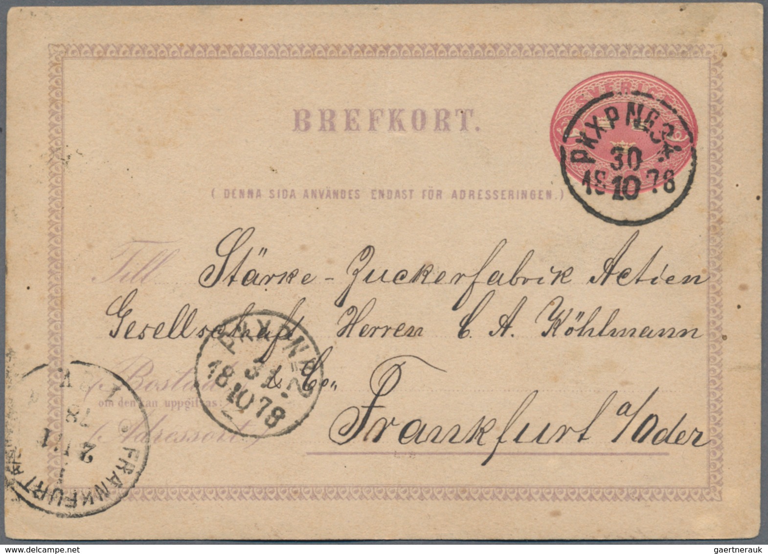 Schweden: 1878/2000 Holding Of Ca. 225 Unused/CTO-used And Used Postal Stationeries Incl. Postal Sta - Cartas & Documentos