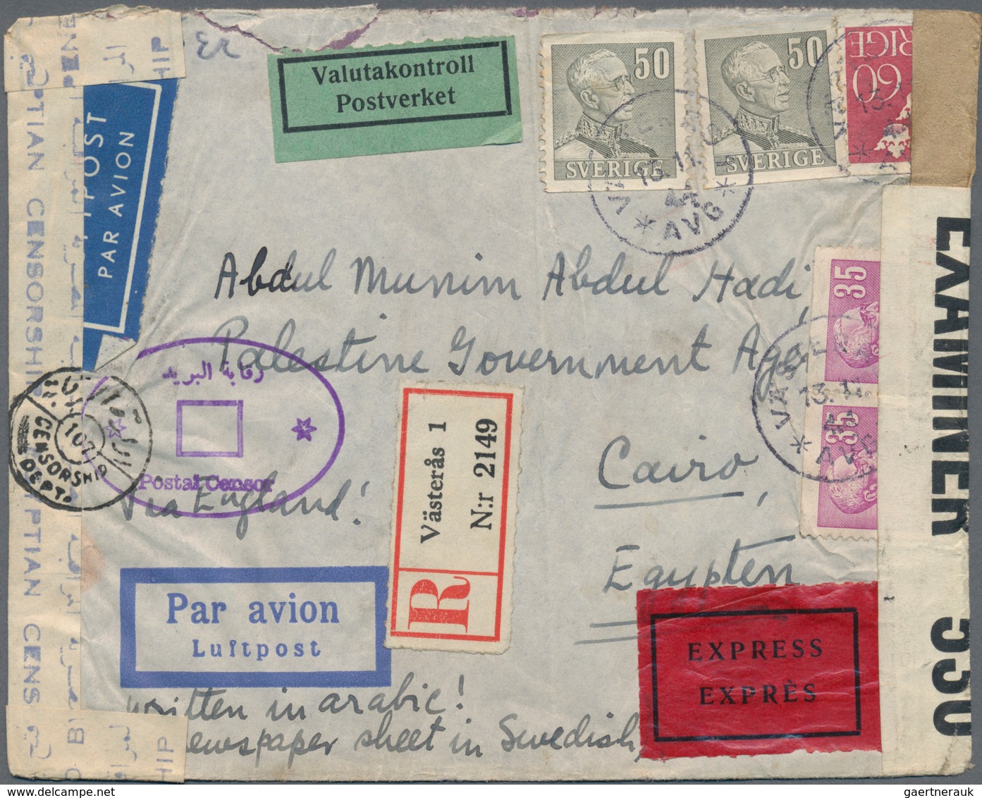 Schweden: 1936/1949, Approx. 38 Flight Covers To And From Sweden Including Parts Of A Crashcover Fro - Cartas & Documentos
