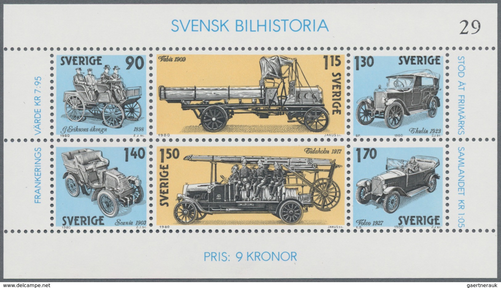 Schweden: 1969/1986, Duplicated Accumulation Of 11 Different MINIATURE SHEETS With Some In Larger Qu - Briefe U. Dokumente