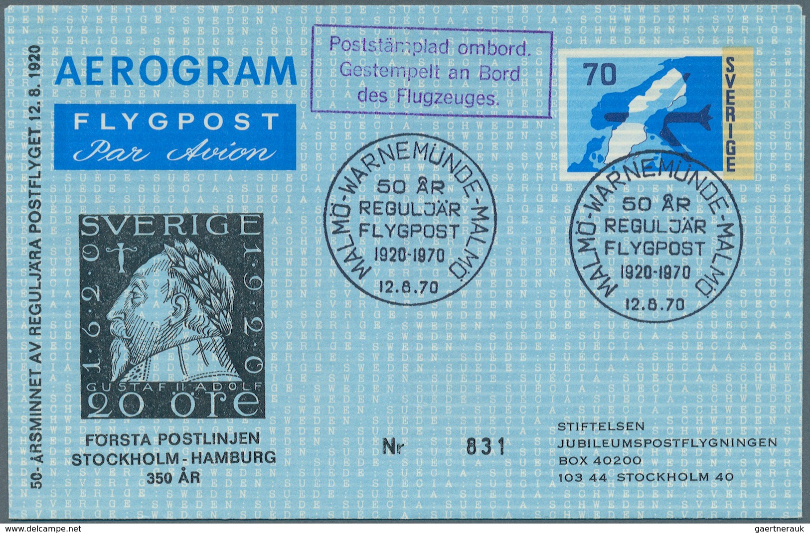 Schweden - Ganzsachen: 1968/1995 (ca.), Accumulation With About 500 Unused Or Used/CTO AEROGRAMMES I - Enteros Postales