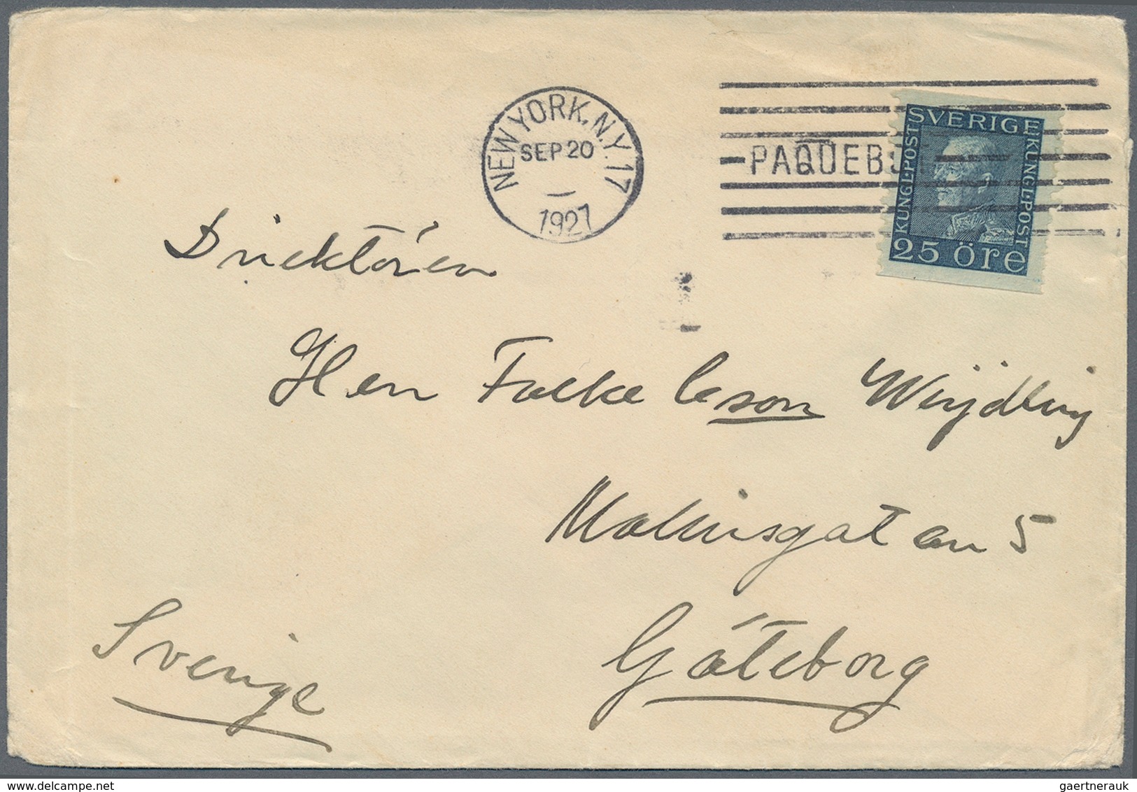 Schweden - Stempel: 1845/1957, Collection of about 36 letters/cards, nearly all with ship-post cance