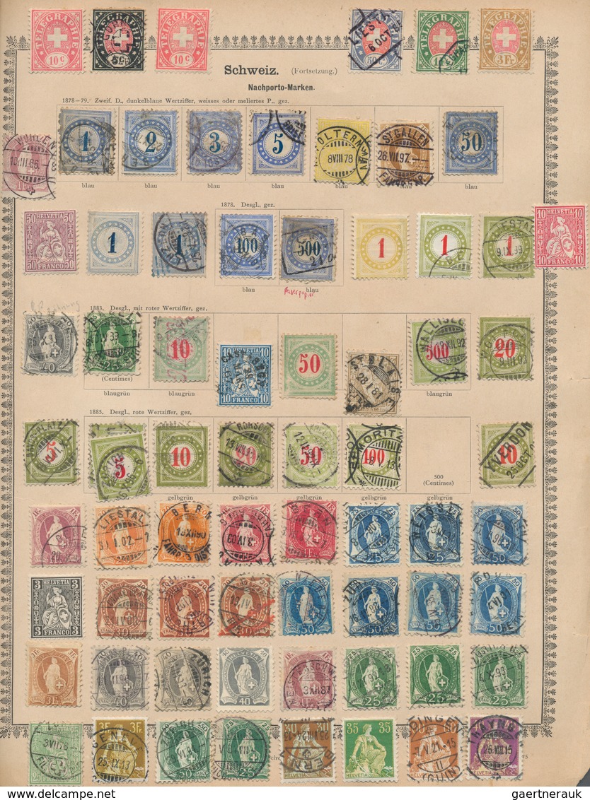 Schweiz: 1843/1900 (ca.), Sammlung Auf Blättern, Stark Unterschiedlich Erhalten Bzw. Mit Klassischen - Sammlungen