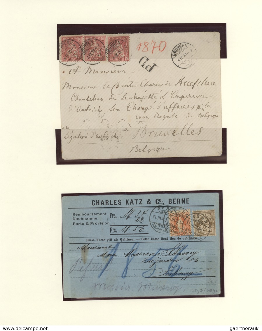 Schweiz: 1862-1881 SITZENDE HELVETIA: Spezialsammlung Von Rund 300 Gestempelten Marken Und 35 Belege - Lotes/Colecciones