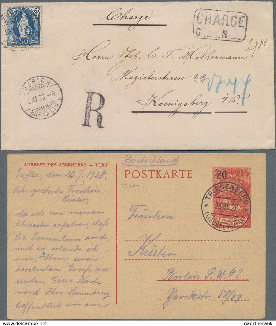 Schweiz: 1870er-1930er Jahre: Posten Mit Rund 50 Belegen, Meist Ganzsachen (wenige Ungebraucht), Mei - Collections