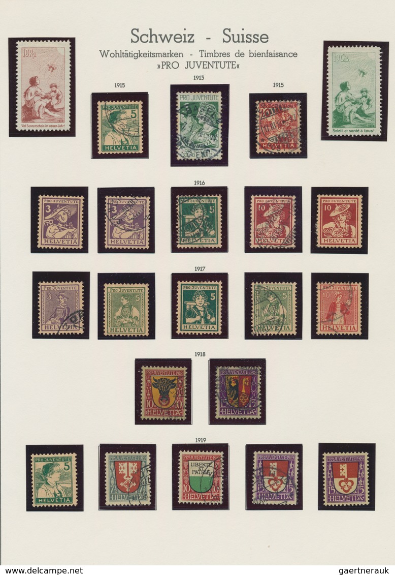 Schweiz: 1907/2004, Fast Ausschließlich Gestempelt Geführte Sammlung In Zwei Leuchtturm-Klemmbindern - Verzamelingen