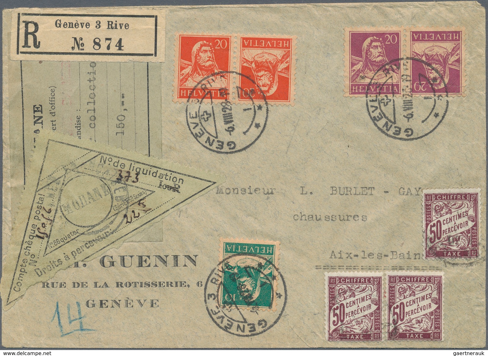 Schweiz: 1909/1955, Partie Von 38 Belegen, Dabei 30 Mit Zusammendrucken Und Acht Briefe Mit Block-Fr - Lotes/Colecciones