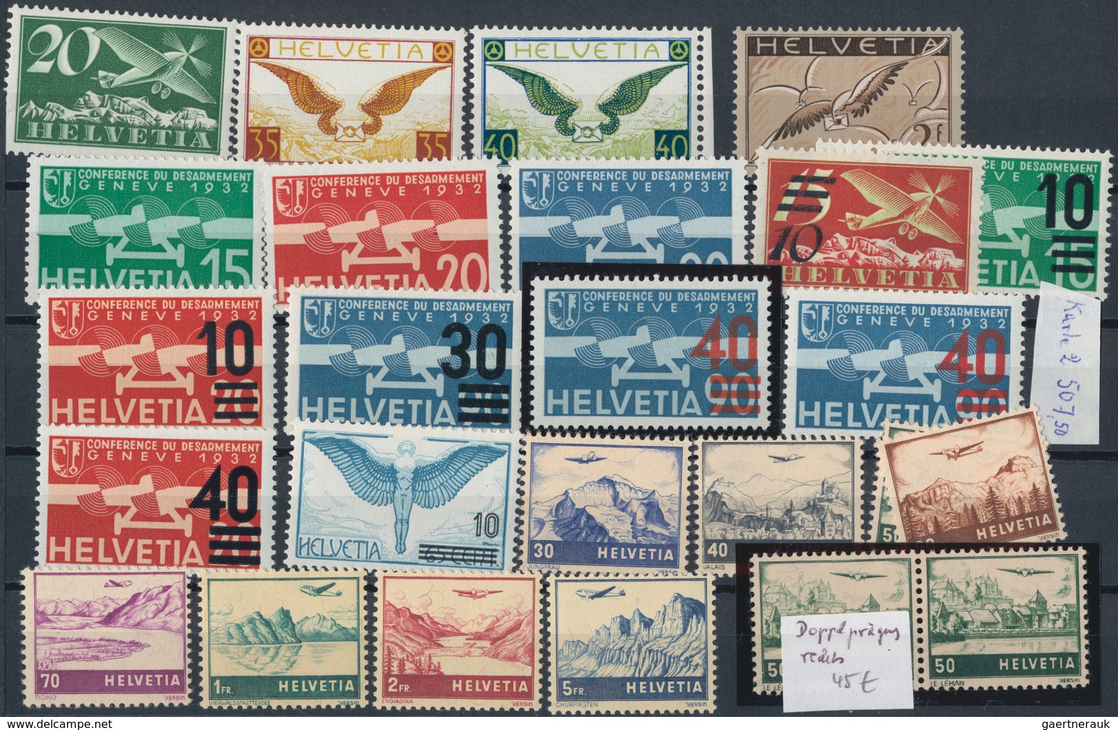 Schweiz: 1919/1981, Postfrische Sammlungspartie Von Flugpostmarken, Dabei Gute Ausgaben Der Frühen J - Sammlungen