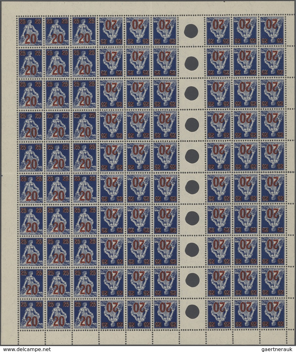 Schweiz - Zusammendrucke: 1918/1921, Lot Von Vier Kompletten Markenheftchenbogen: MiNr. 10 (Mi. 1.10 - Zusammendrucke