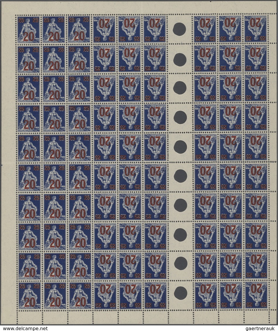 Schweiz - Zusammendrucke: 1918/1921, Lot Von Vier Kompletten Markenheftchenbogen: MiNr. 10 (Mi. 1.10 - Se-Tenant