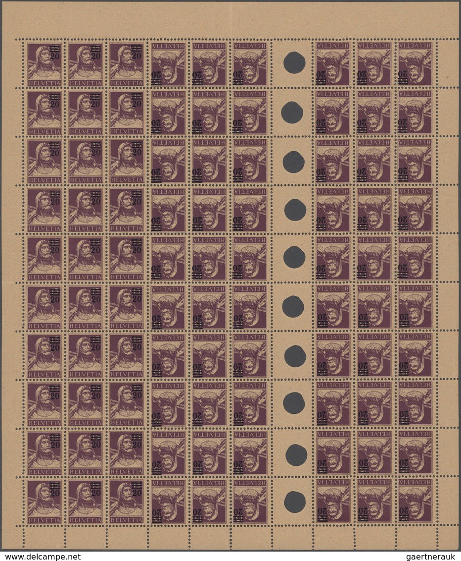 Schweiz - Zusammendrucke: 1921, Lot Von Drei Kompletten Markenheftchenbogen: MiNr. 14 (Mi. 350,- €), - Zusammendrucke