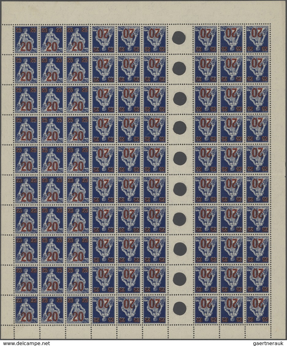 Schweiz - Zusammendrucke: 1921, Lot Von Drei Kompletten Markenheftchenbogen: MiNr. 14 (Mi. 350,- €), - Zusammendrucke