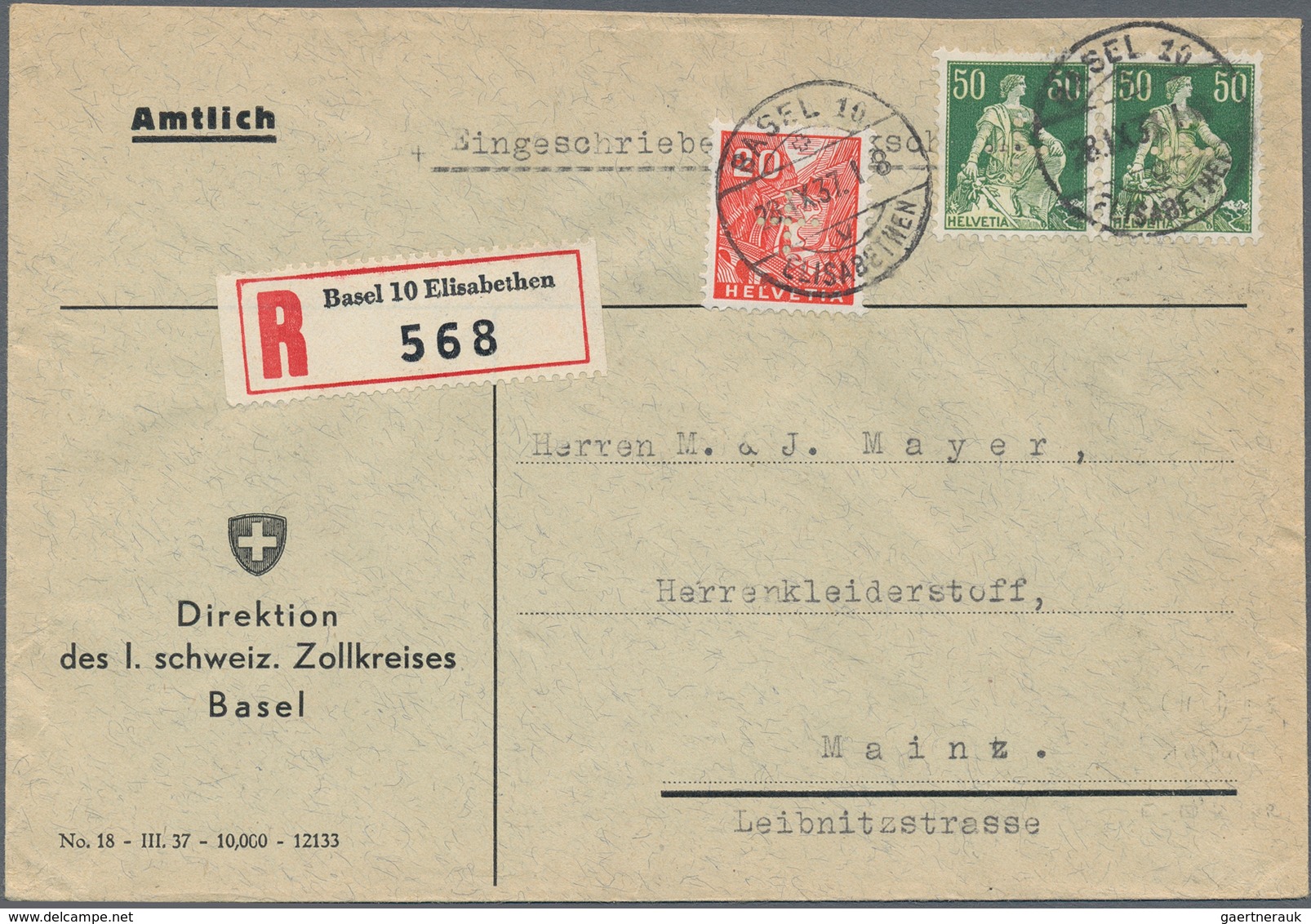 Schweiz - Dienstmarken Bund Und Ämter: 1935-50: Kollektion Von Ca. 40 Belegen Mit Dienstmarken Ab Ma - Dienstmarken