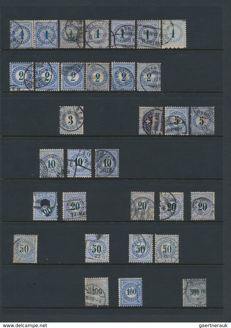 Schweiz - Portomarken: 1883/1980 (ca.), Reichhaltiger Sammlungsbestand Auf Steckseiten Mit Portomark - Impuesto