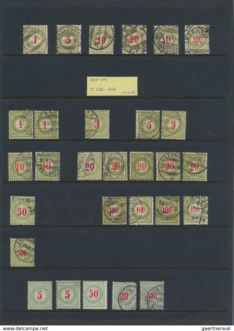 Schweiz - Portomarken: 1883/1980 (ca.), Reichhaltiger Sammlungsbestand Auf Steckseiten Mit Portomark - Portomarken