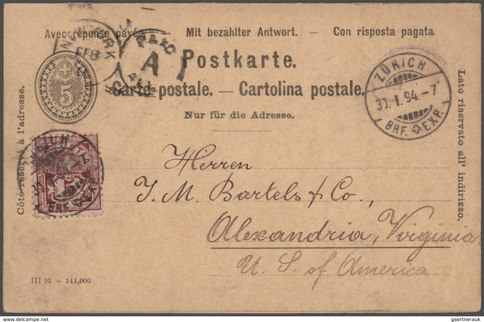 Schweiz - Ganzsachen: 1870/1940 Bestand Von über 700 Ungebrauchten Und Gebrauchten Ganzsachenkarten, - Enteros Postales