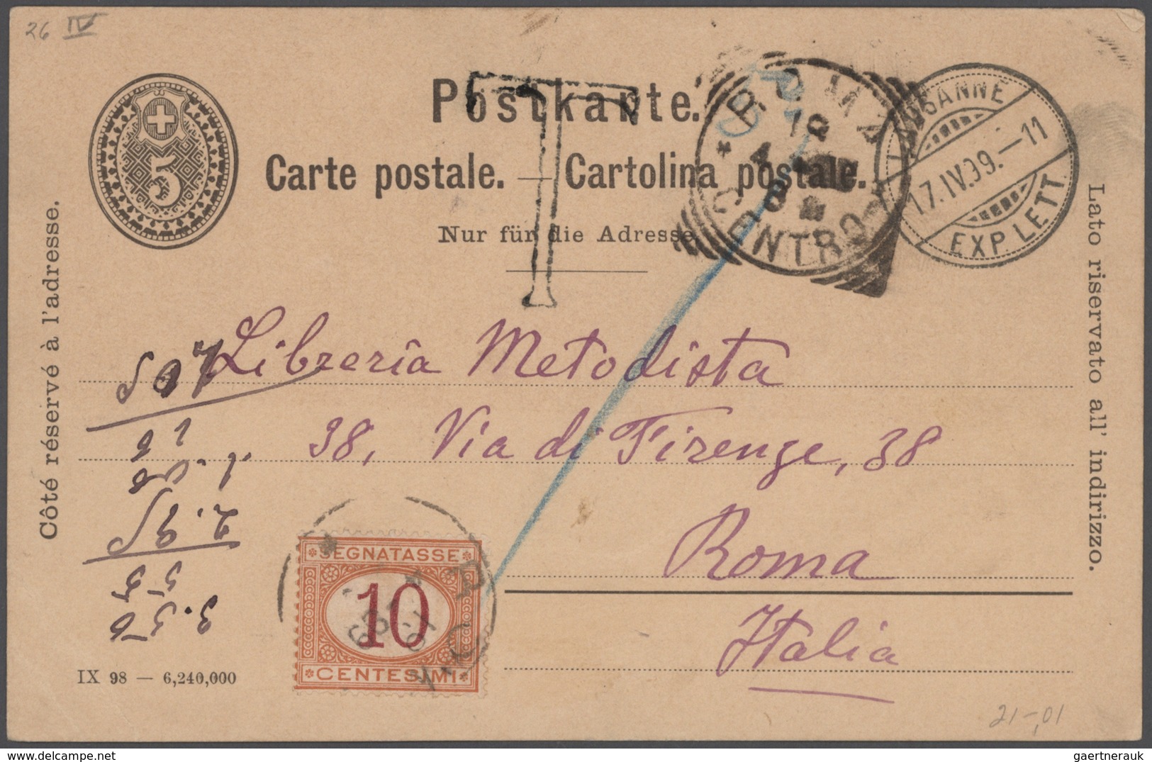Schweiz - Ganzsachen: 1870/1940 Bestand Von über 700 Ungebrauchten Und Gebrauchten Ganzsachenkarten, - Enteros Postales