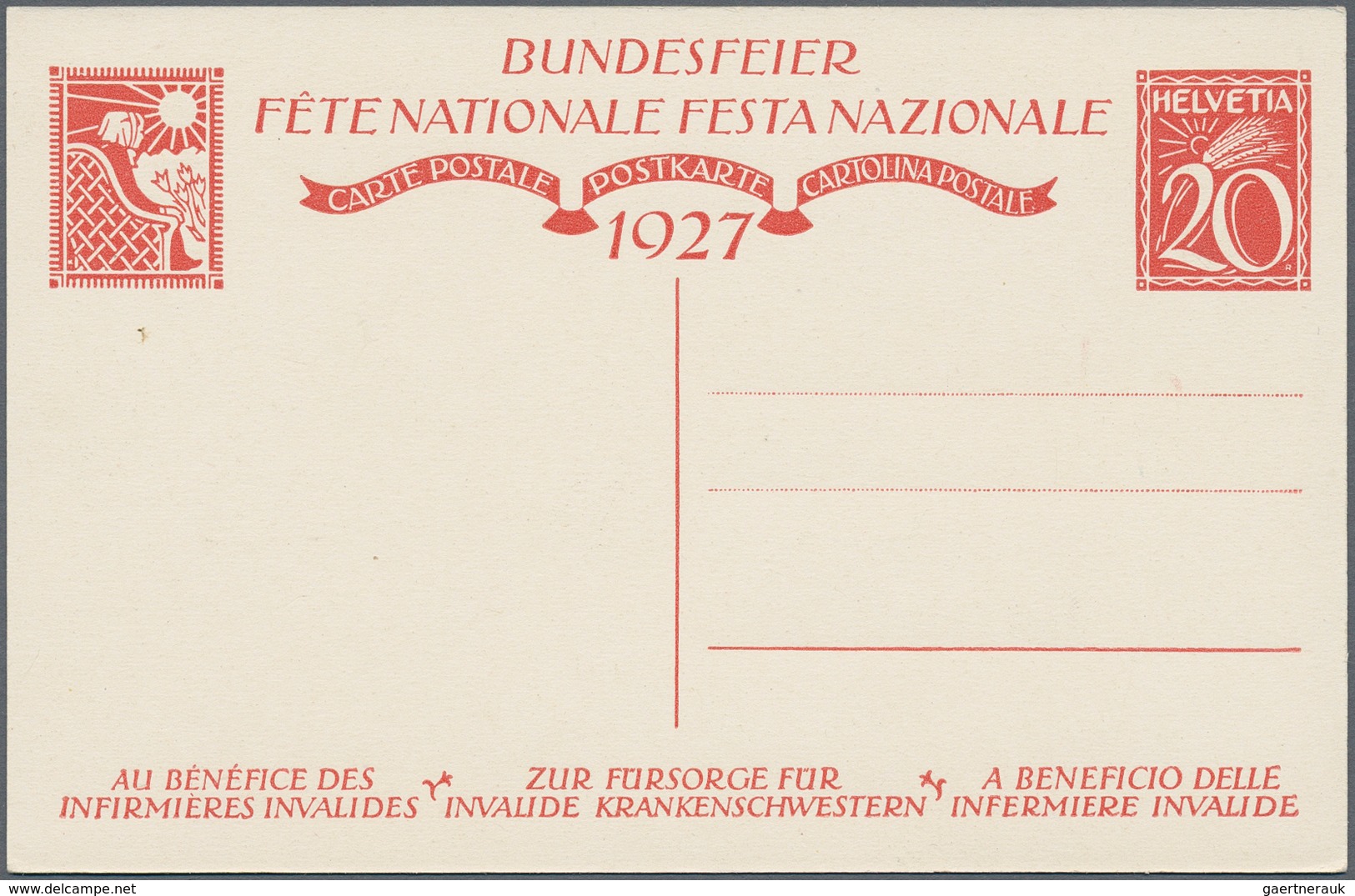 Schweiz - Ganzsachen: 1910-1928 BUNDESFEIERKARTEN: Sammlung Von Ca. 120 Karten Inklusive Einiger Dub - Postwaardestukken