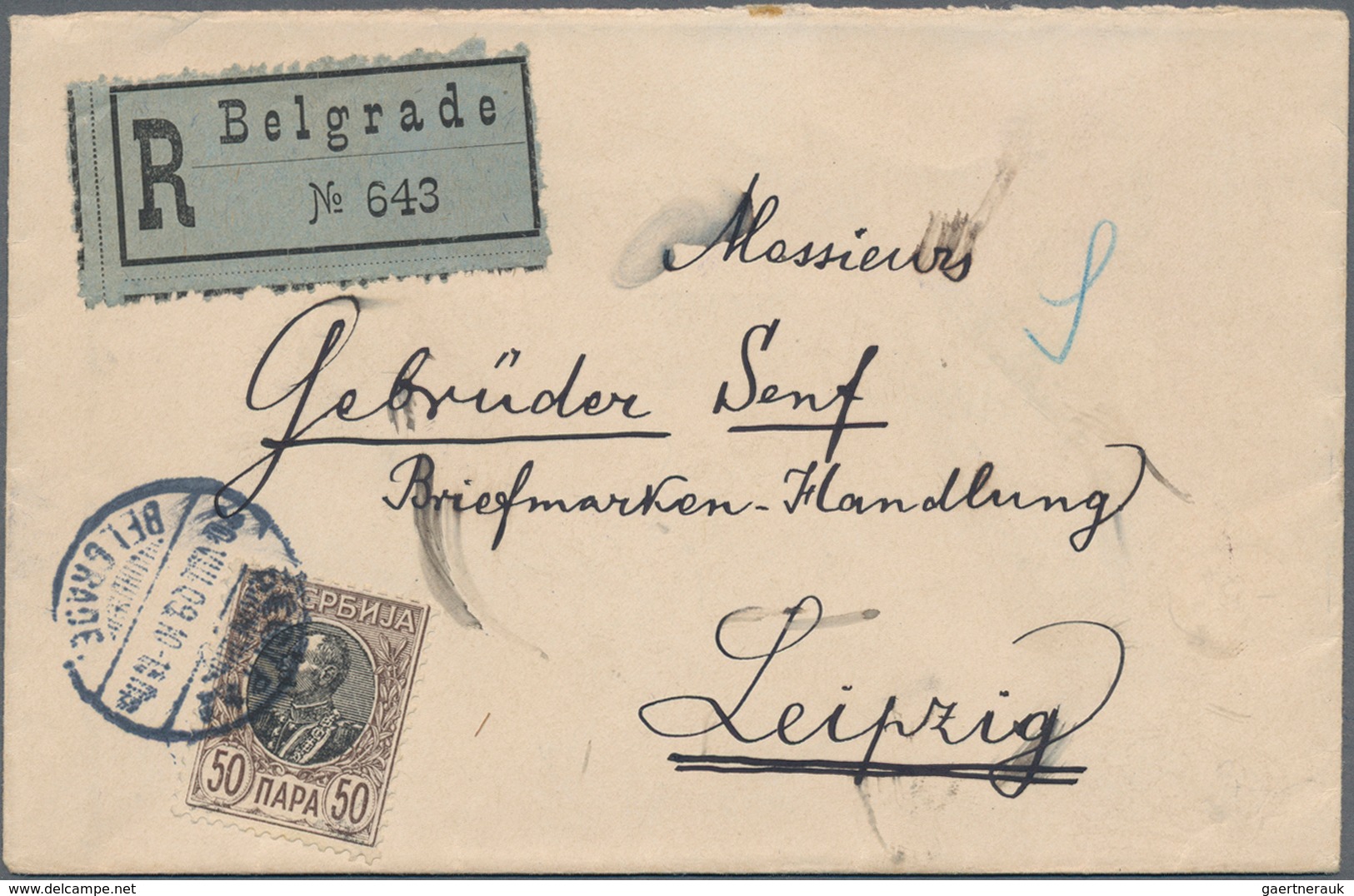 Serbien: 1844/1918, Assortment Of Apprx. 40 Covers/cards, Comprising A Nice Range Of Stampless Lette - Serbia