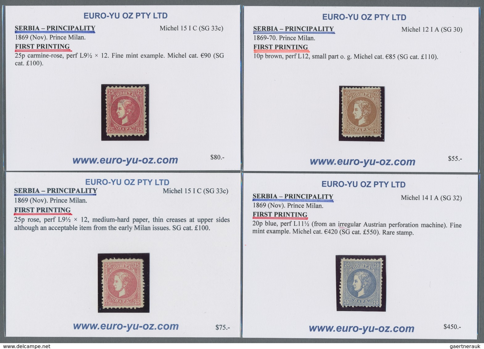 Serbien: 1869/1880 (ca.), Prince Milan, Specialised Assortment Of Apprx. 70 Stamps, Showing Shades, - Serbia