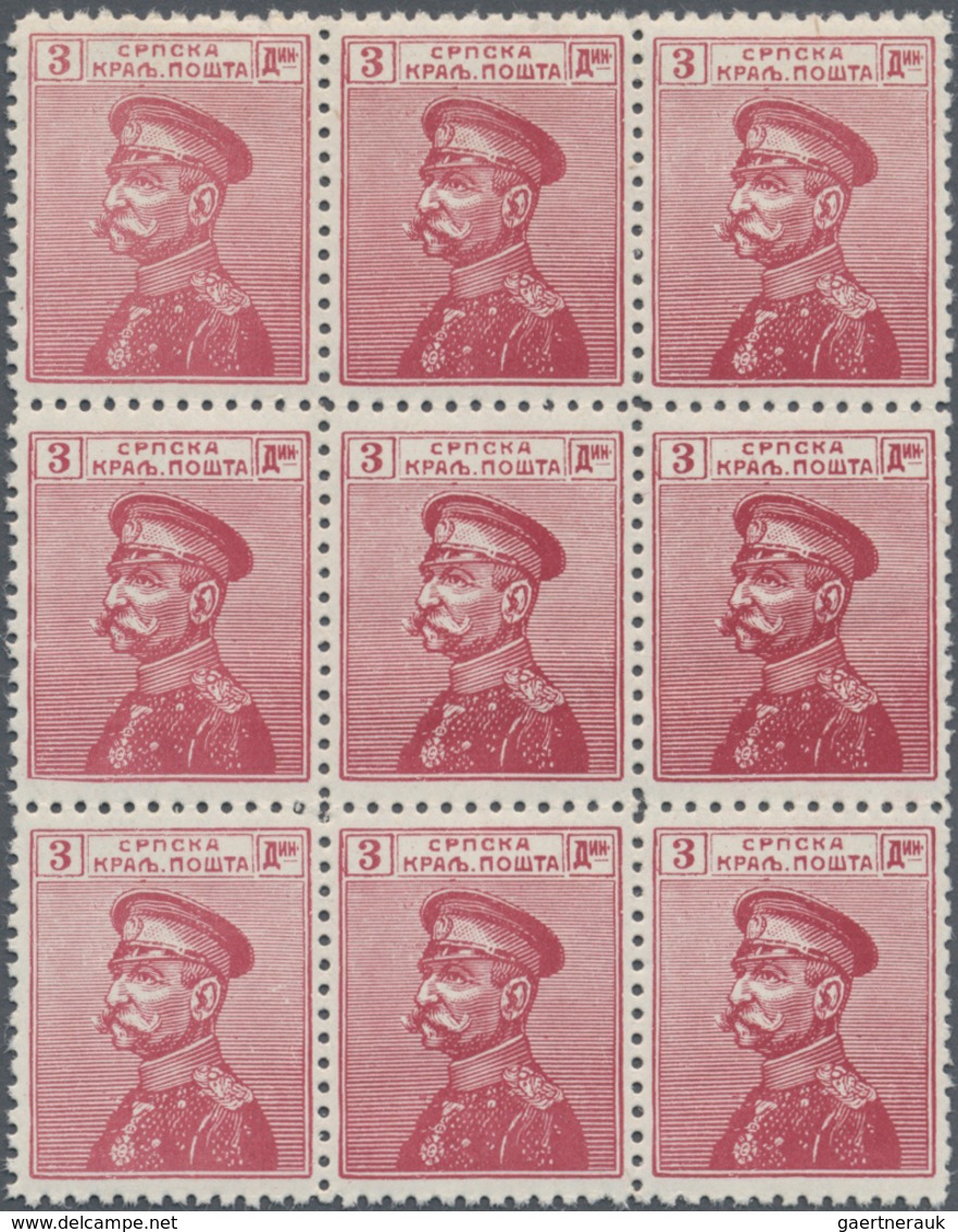 Serbien: 1911, Definitive Issue ‚King Peter I.‘ 3din. Lilac-red With Some Shades In A Lot With About - Servië