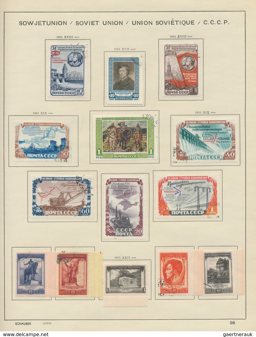 Sowjetunion: 1957/1990, comprehensive used collection in three Schaubek albums, from some Imperial R
