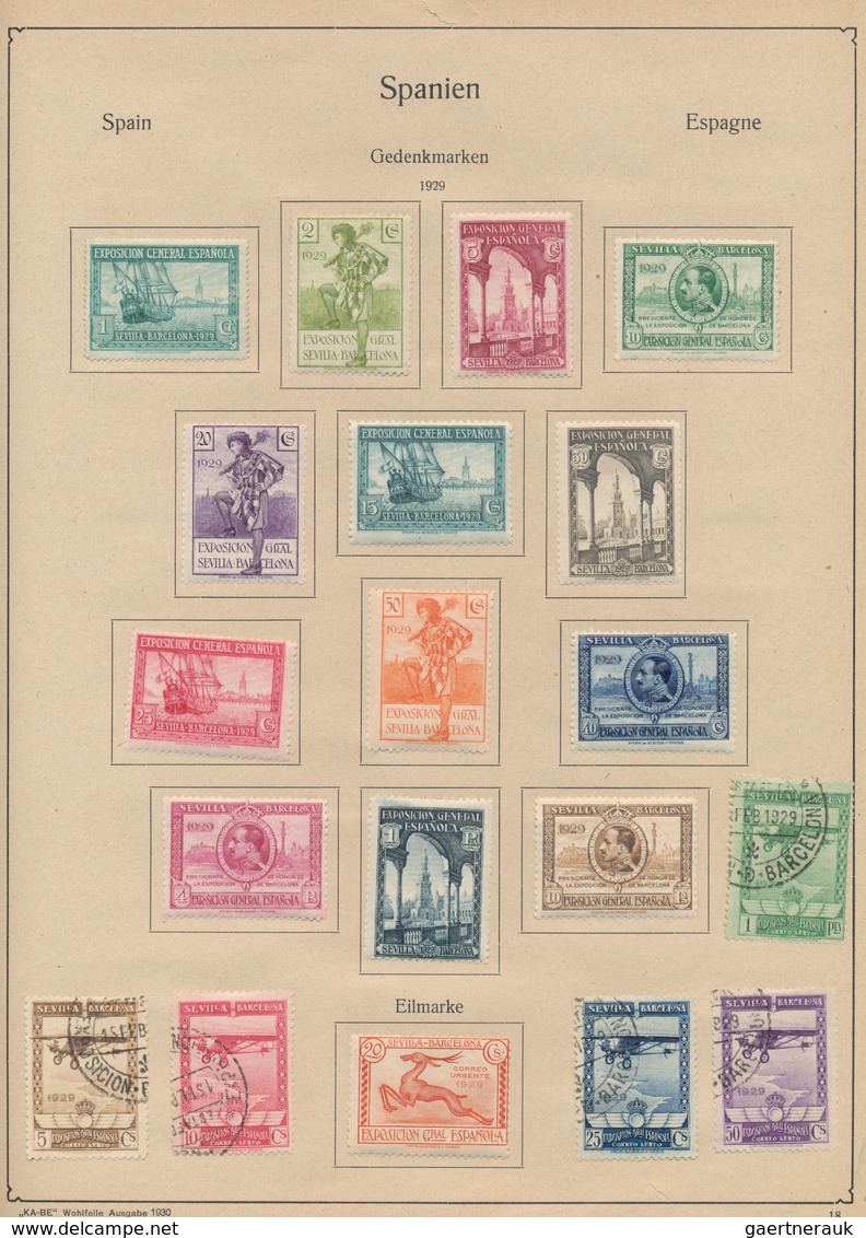 Spanien: 1850/1963, Collection On Old Text Form Pages, At The Beginning Mostly Collected Used But Fr - Gebraucht