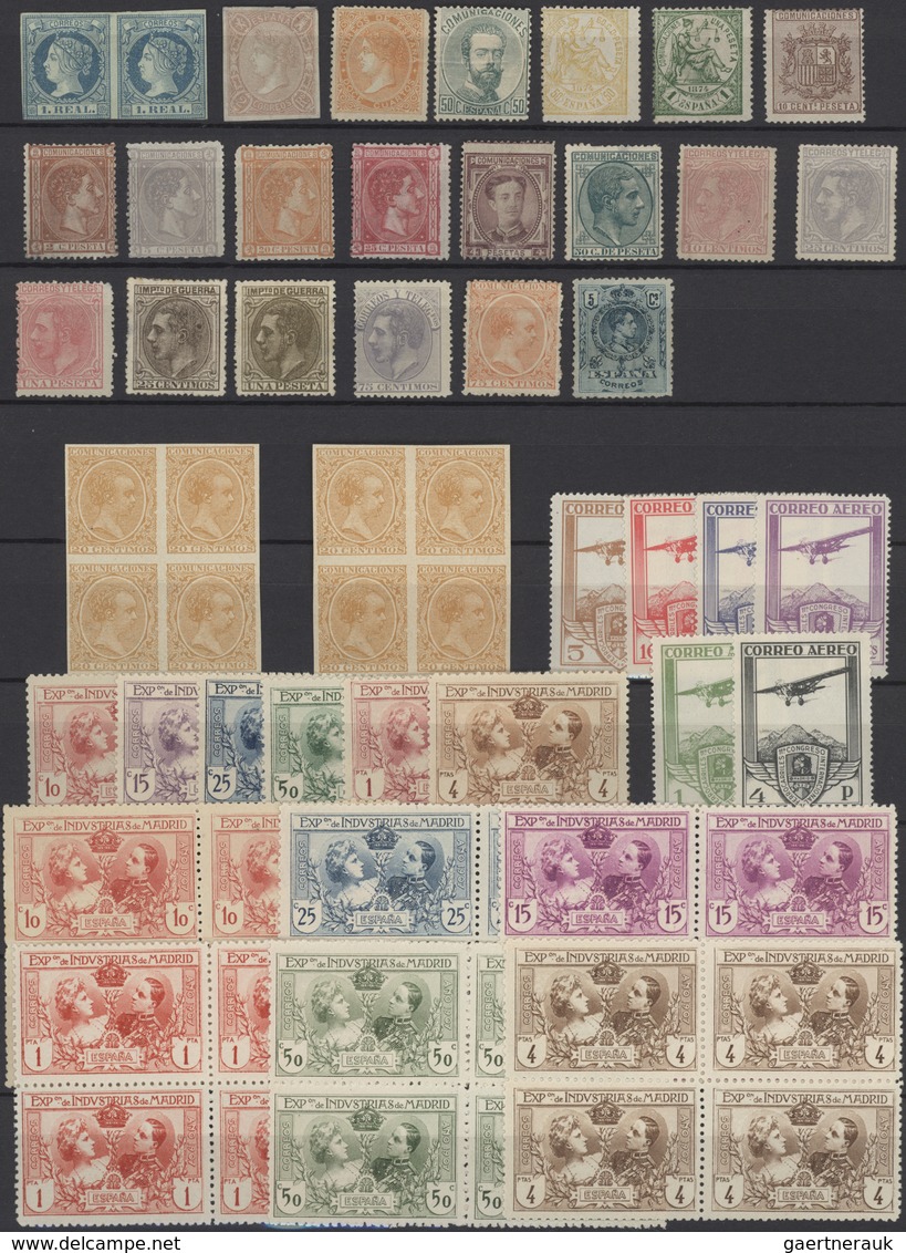 Spanien: 1860/1930, Mint Lot Of 66 Stamps, Slightly Varied Condition, Incl. Several Better Pieces Li - Usados