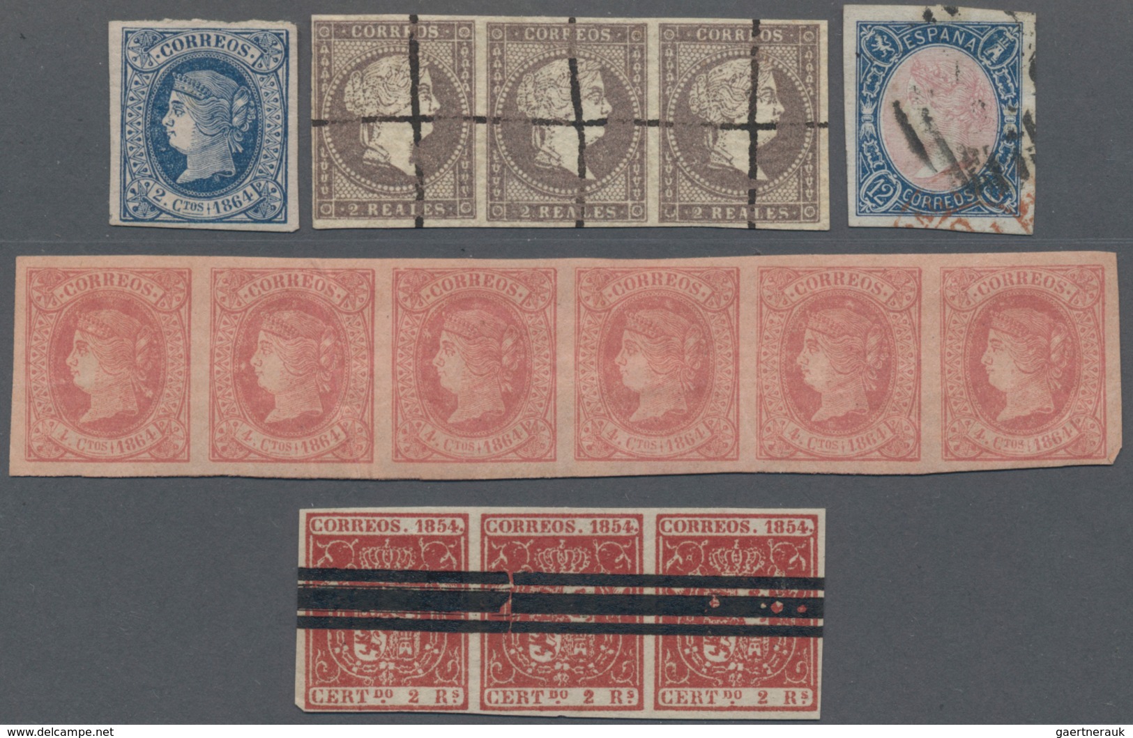 Spanien: 1860's-70's Ca.: More Than 130 Stamps Of Early Issues (mostly), Including Singles, Multiple - Usados