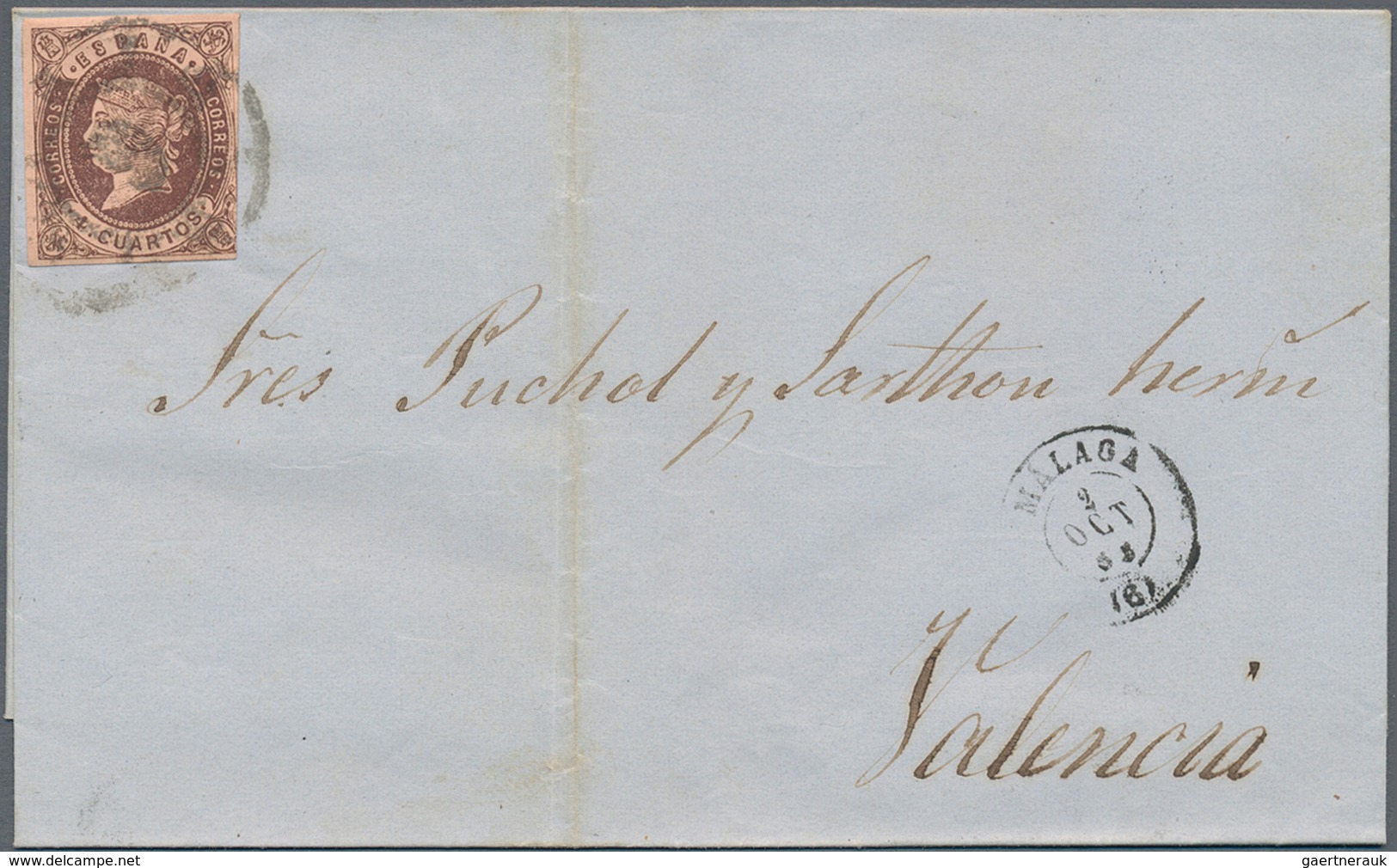Spanien: 1863/1872,about 100 Franked Letters Fresh From Archive. - Gebruikt