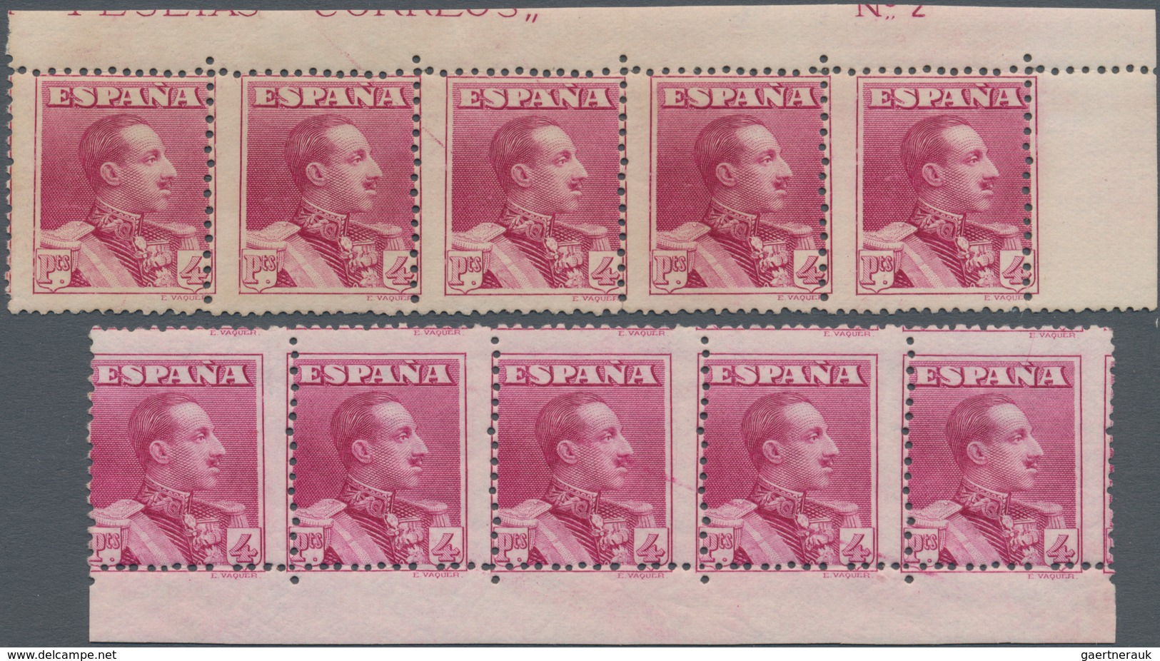 Spanien: 1925, King Alonso XIII. 4pta. Lilac-carmine In A Lot With About 130 Stamps With Many Pairs - Gebraucht
