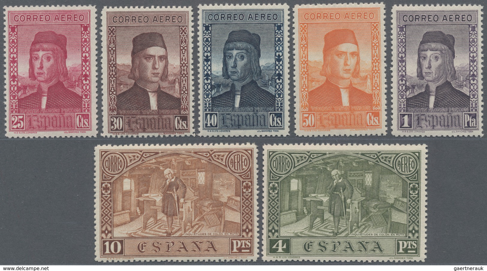 Spanien: 1930, Columbus Discovery Of America Airmail Issue (to Europe And Africa) In A Lot With 32 C - Usados