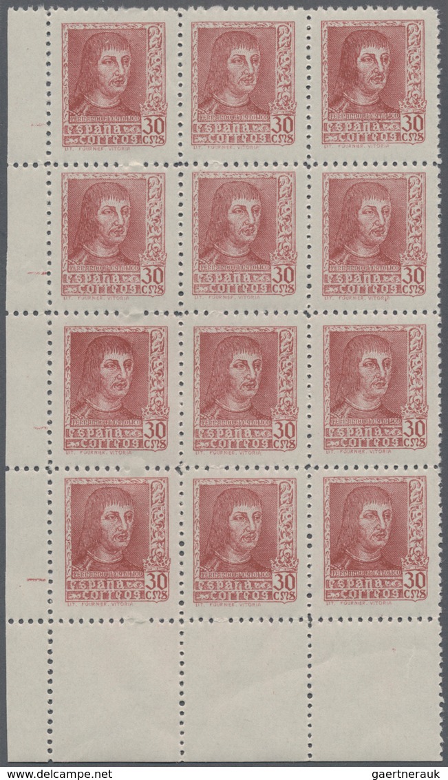 Spanien: 1938, Ferdinand II. 30c. Pale Carmine-red In A Lot With 23 Stamps With Imprint ‚Lit. Fourni - Usados