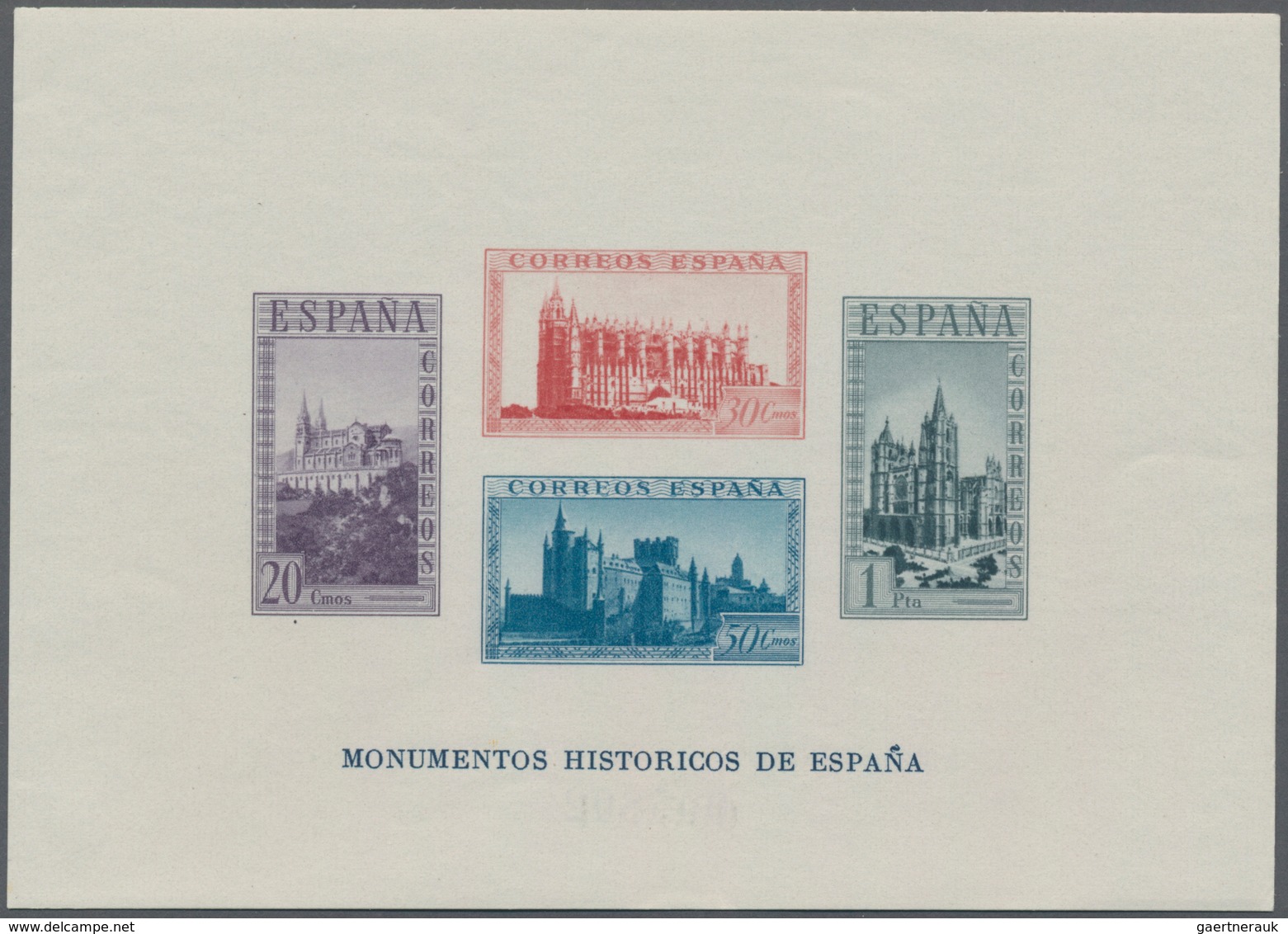 Spanien: 1938, Historical Monuments (cathedrals Of Covadonga, Palma De Mallorca And Leon Etc.) IMPER - Gebraucht