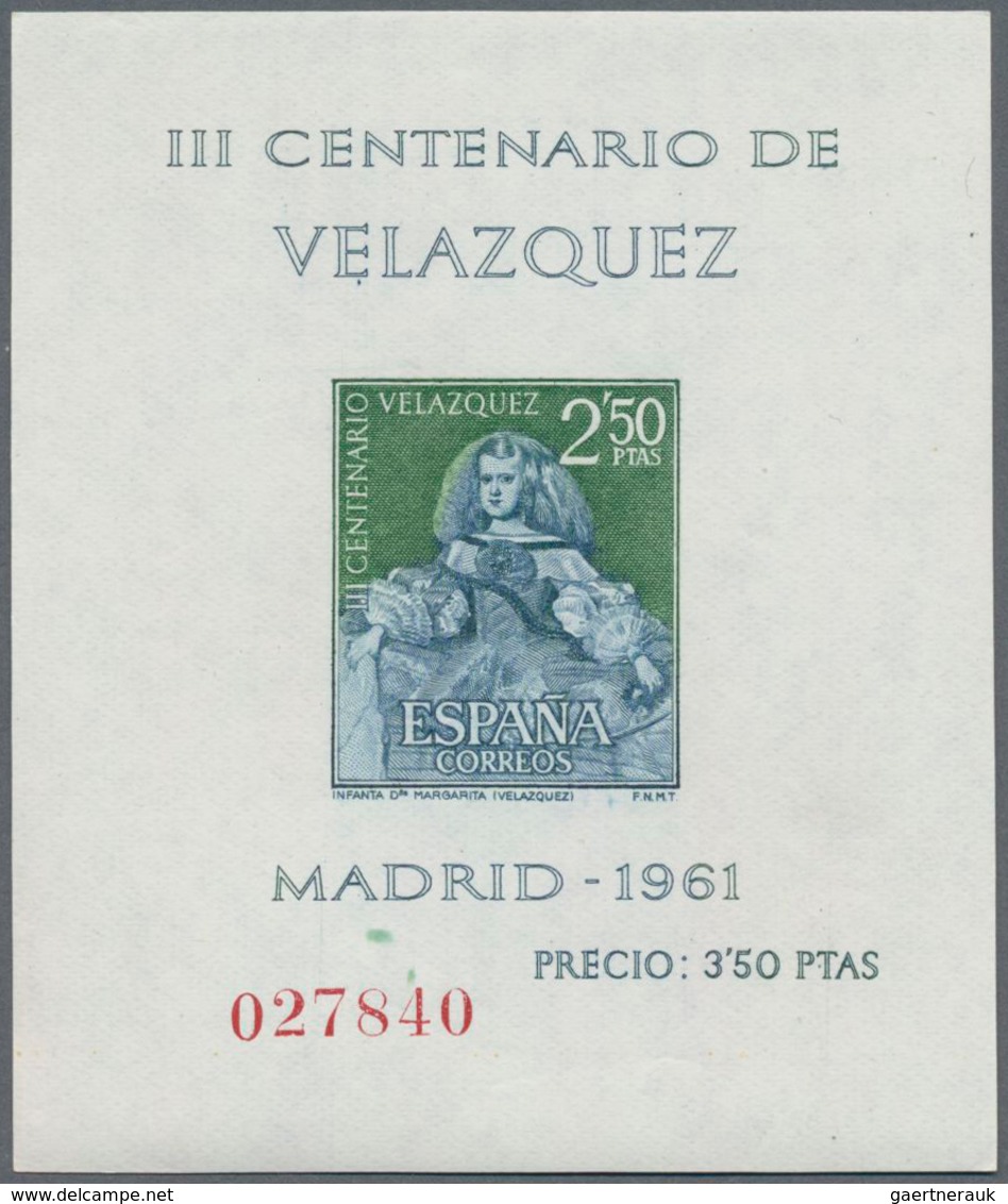 Spanien: 1961, VELAZQUEZ Set Of Four Miniature Sheets In A Lot With About 50 Complete Sets, Mint Nev - Gebraucht