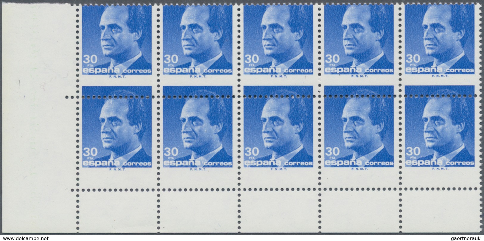 Spanien: 1986, King Juan Carlos I. 30pta. Ultramarine In A Lot With About 280 Stamps All With ERRORS - Usados