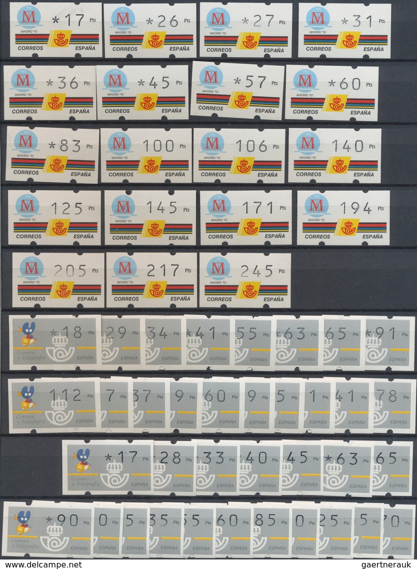 Spanien - Automatenmarken: 1989/2002, MNH Resp. Neatly Cancelled Collection/accumulation Of Apprx. 1 - Franking Machines (EMA)