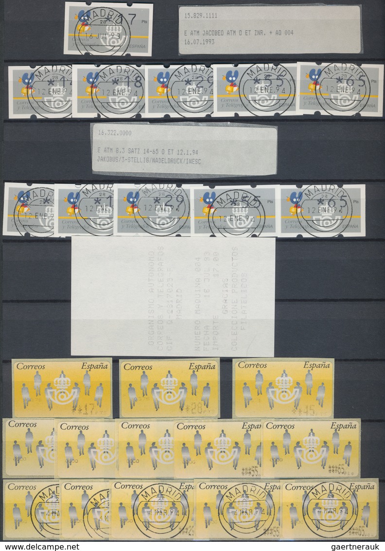 Spanien - Automatenmarken: 1989/2002, MNH Resp. Neatly Cancelled Collection/accumulation Of Apprx. 1 - Franking Machines (EMA)