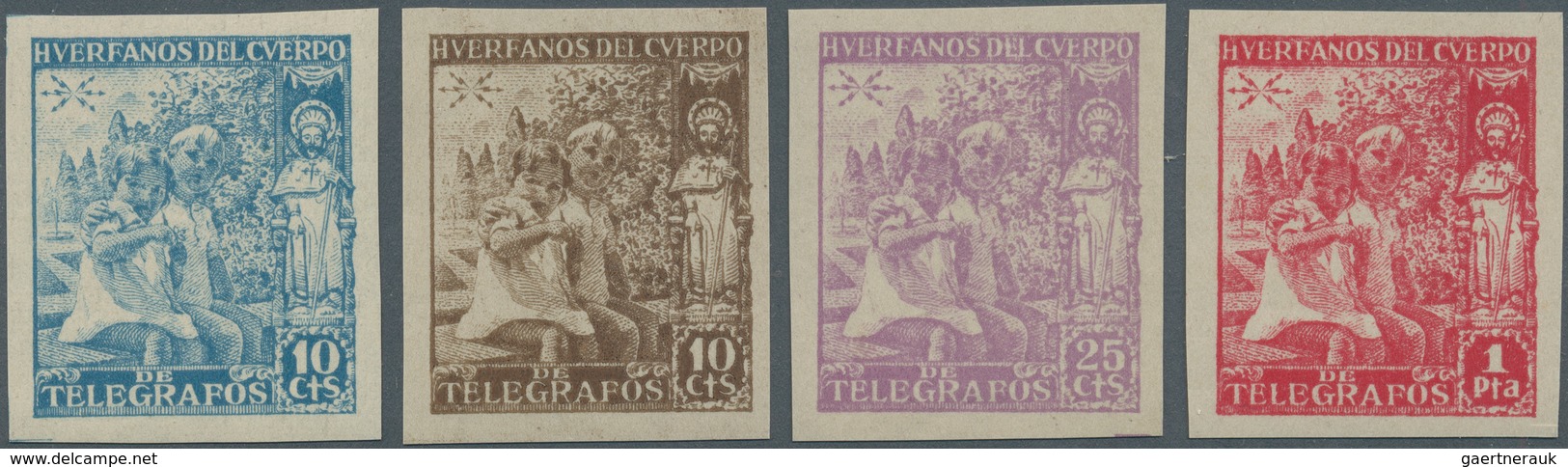 Spanien - Zwangszuschlagsmarken Huérfanos De Correos: 1938, HUERFANOS DE TELEGRAFOS: ‚Ninos Y Santia - Impuestos De Guerra