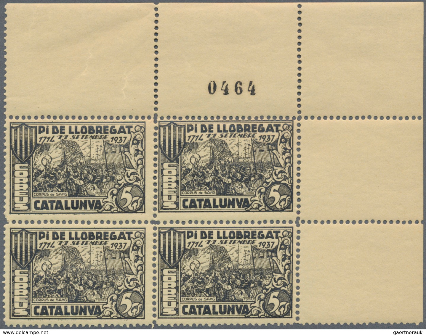 Spanien - Lokalausgaben: 1937, PI DE LLOBREGAT (Catalunya): Accumulation With Approx. 1.300 Perforat - Emisiones Nacionalistas