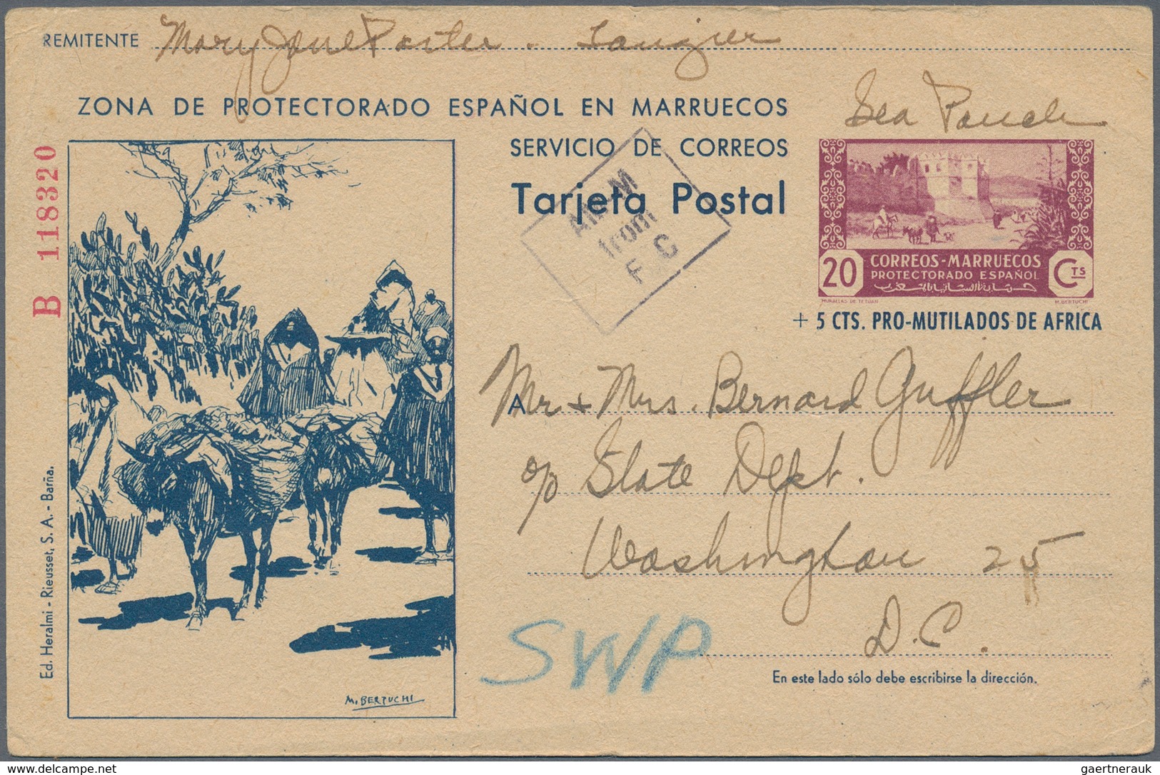 Spanische Post In Marokko: 1920/1946, 15 Interesting Items Including Picture Stationery Card, Overpr - Spanisch-Marokko