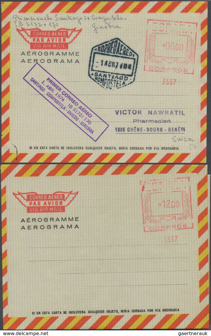 Spanien - Ganzsachen: 1950/2000 (ca.), Collection Of 88 Air Letters Unused/used/c.t.o. - 1850-1931