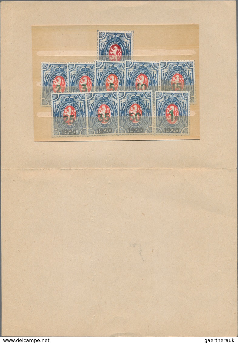 Tschechoslowakei: 1918/1920, A Splendid Mint Lot Of 28 Stamps Incl. A Nice Selection Of Overprints ( - Gebruikt