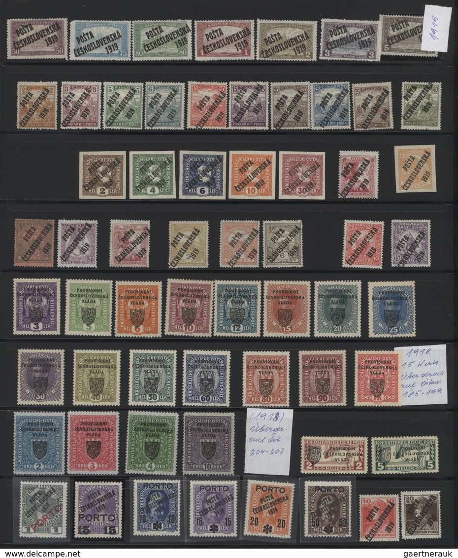 Tschechoslowakei: 1918/1938, A Splendid Mint Collection On Stockpages, Comprising A Lovely Range Of - Usados