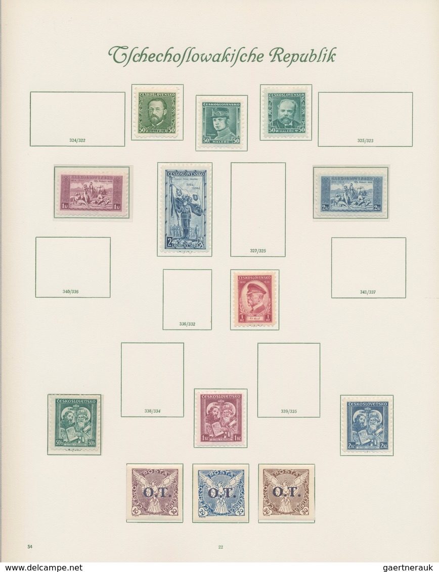 Tschechoslowakei: 1918/1969, unused / mint never hinged collection in 4 Books. With block issues and