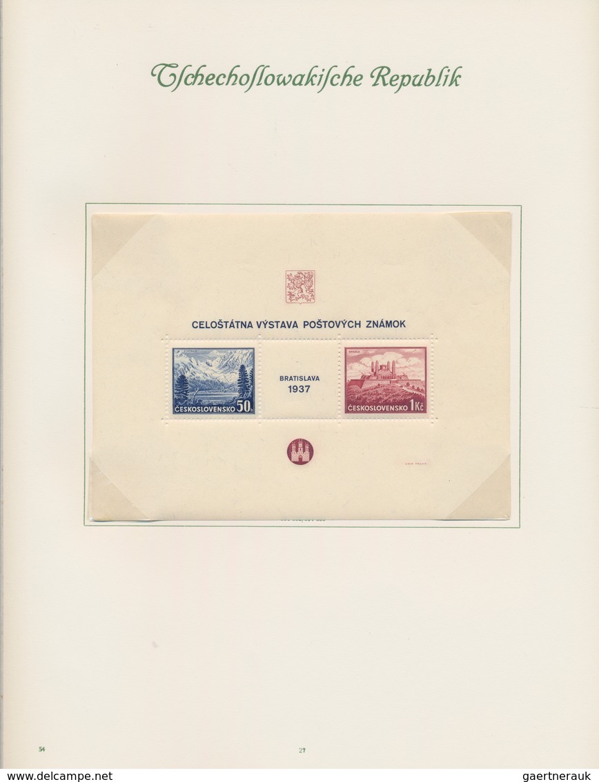 Tschechoslowakei: 1918/1969, unused / mint never hinged collection in 4 Books. With block issues and