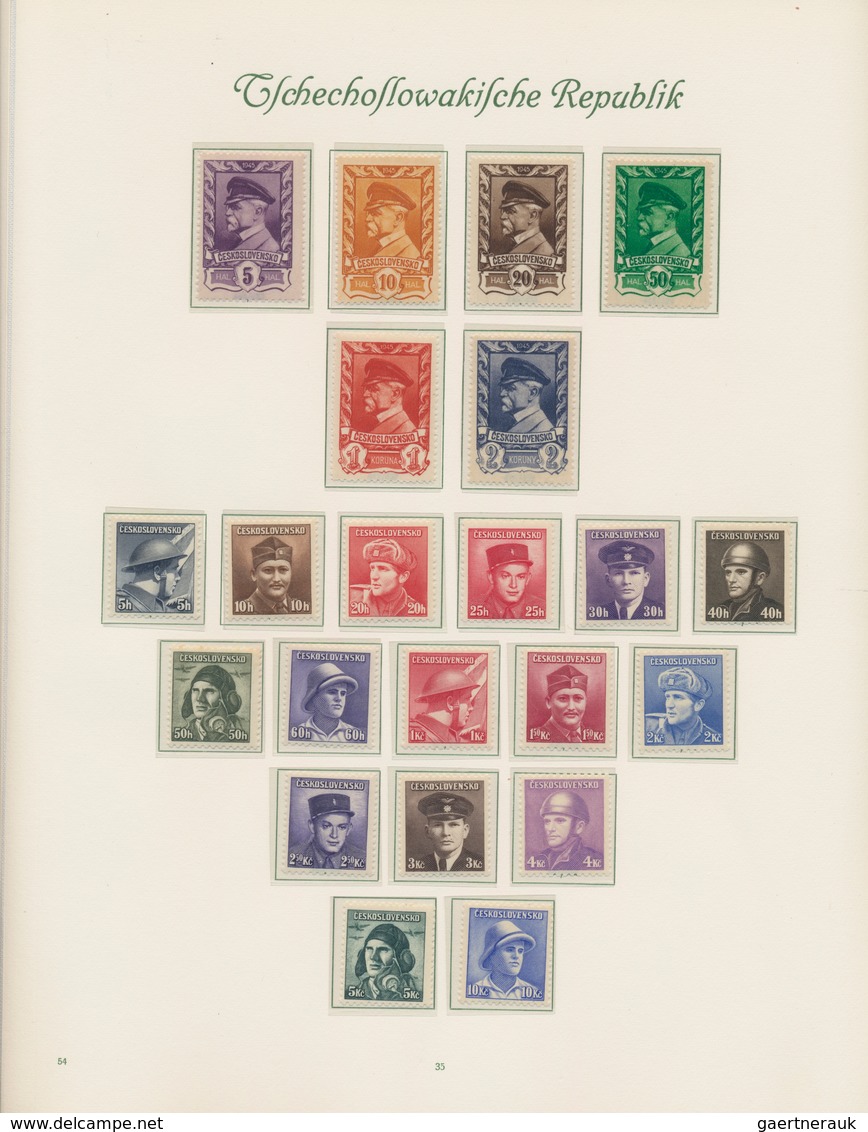 Tschechoslowakei: 1918/1969, unused / mint never hinged collection in 4 Books. With block issues and