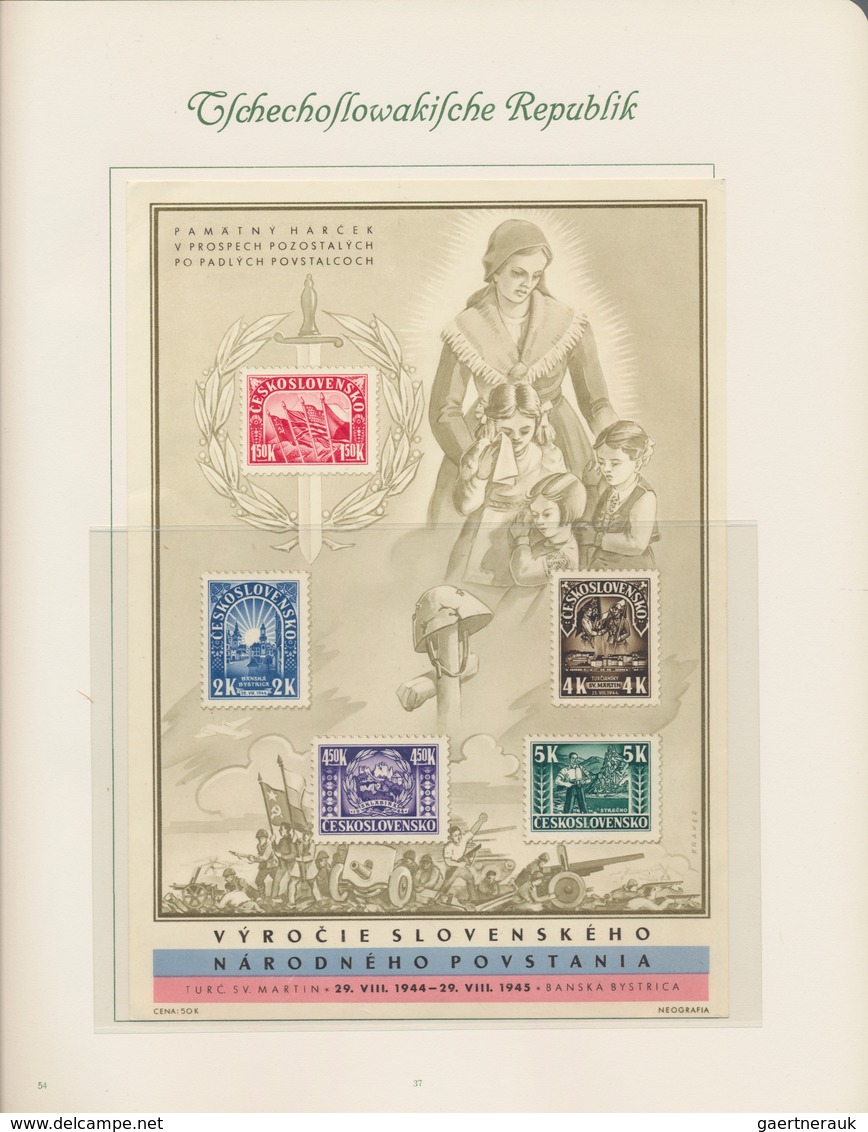 Tschechoslowakei: 1918/1969, unused / mint never hinged collection in 4 Books. With block issues and