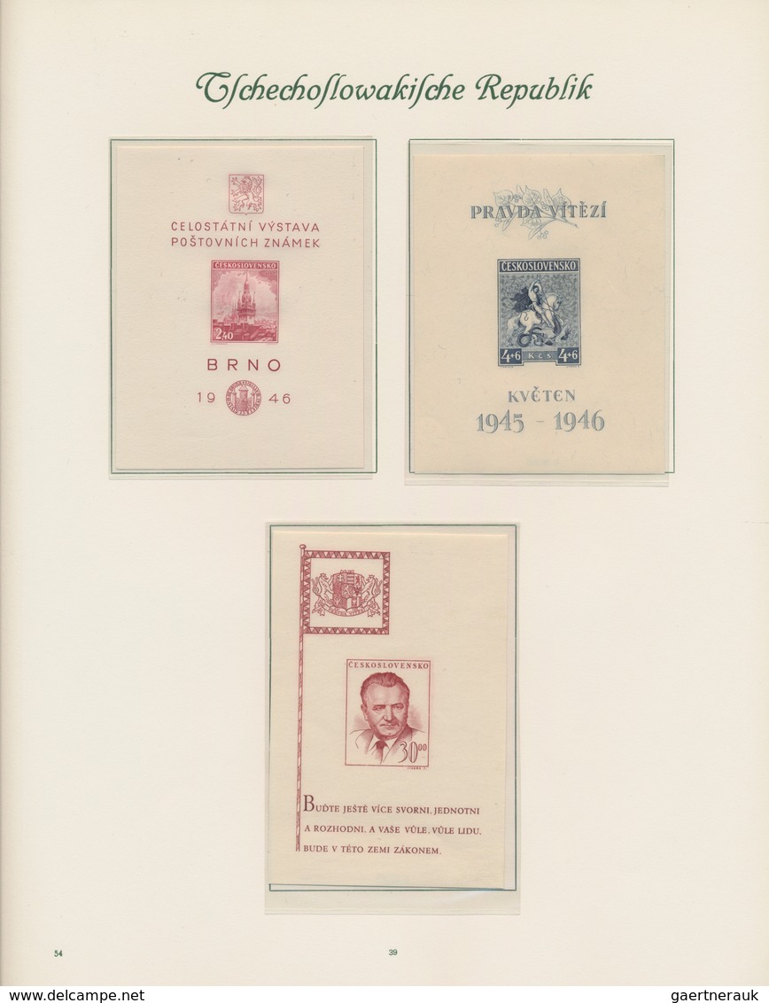 Tschechoslowakei: 1918/1969, unused / mint never hinged collection in 4 Books. With block issues and